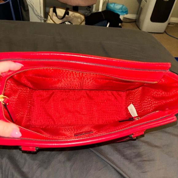 Kate Spade Jackson Medium Leather Satchel Crossbody Purse Hot Chili Red - Picture 3 of 5